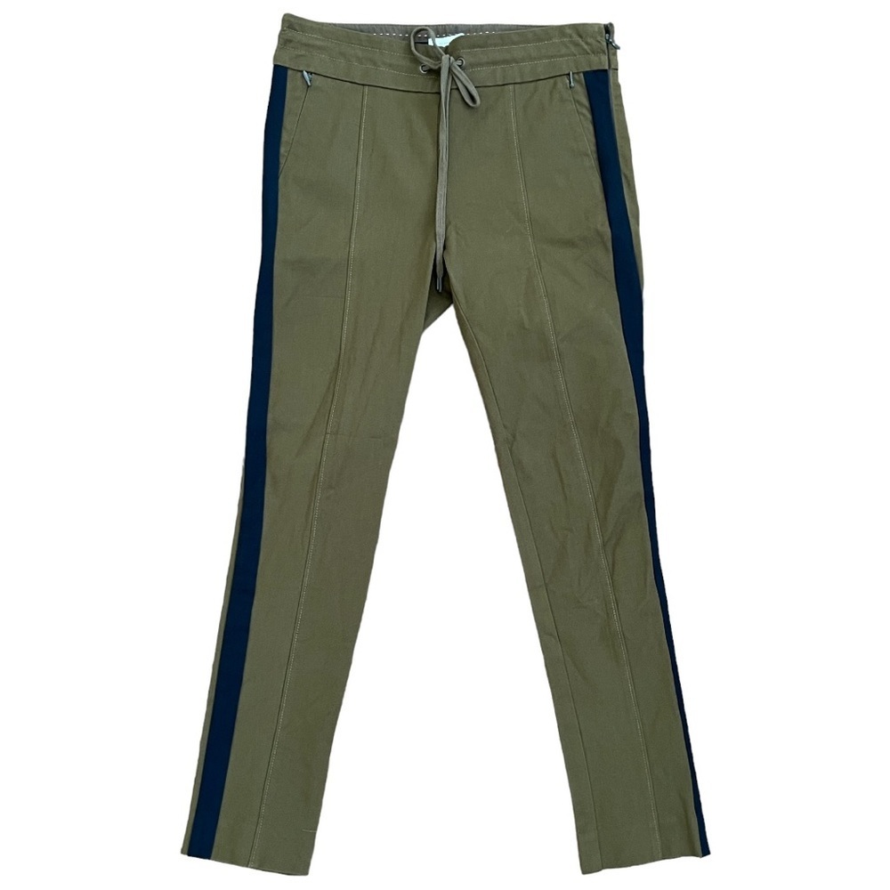 ANTHROPOLOGIE — The Essential Slim Green Black Stripe Pants Women’s Size 2